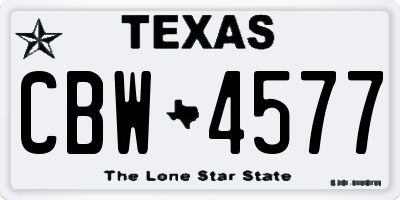 TX license plate CBW4577