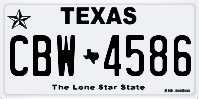 TX license plate CBW4586