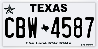 TX license plate CBW4587