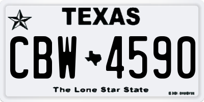 TX license plate CBW4590