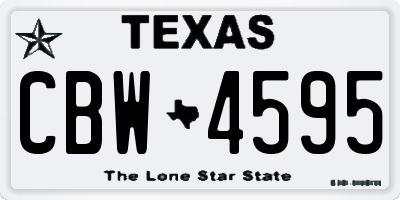 TX license plate CBW4595