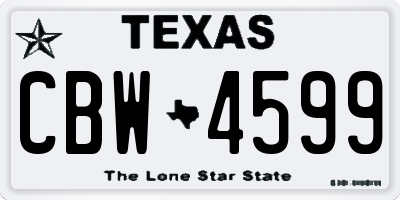 TX license plate CBW4599