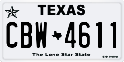 TX license plate CBW4611