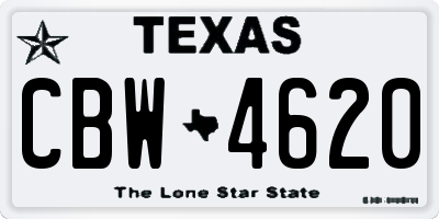 TX license plate CBW4620