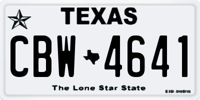 TX license plate CBW4641