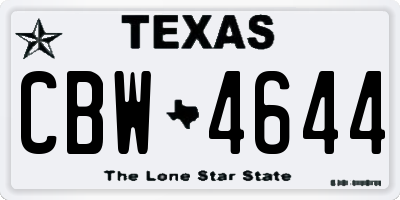 TX license plate CBW4644