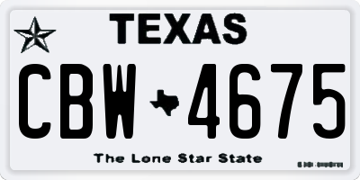 TX license plate CBW4675