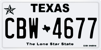 TX license plate CBW4677