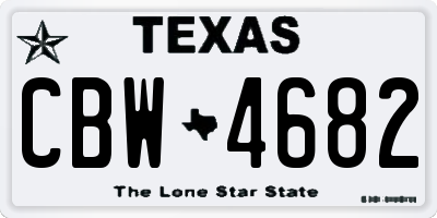 TX license plate CBW4682