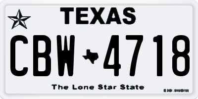 TX license plate CBW4718