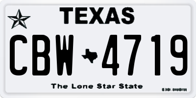 TX license plate CBW4719