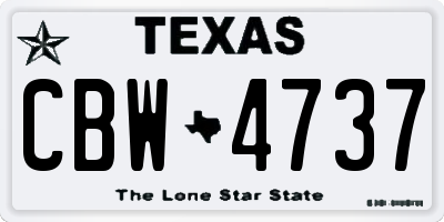 TX license plate CBW4737