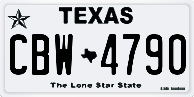 TX license plate CBW4790