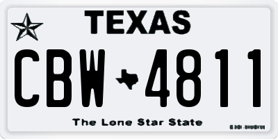 TX license plate CBW4811