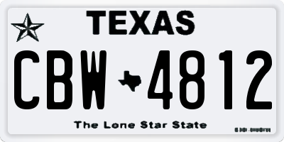 TX license plate CBW4812