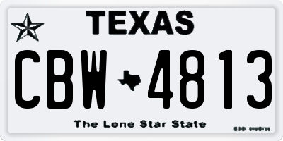 TX license plate CBW4813