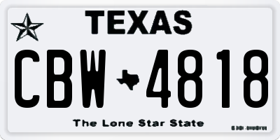 TX license plate CBW4818
