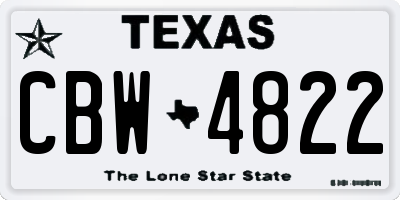 TX license plate CBW4822