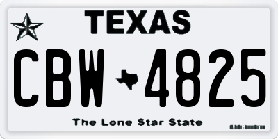 TX license plate CBW4825