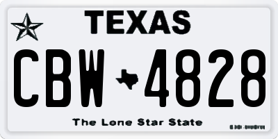 TX license plate CBW4828