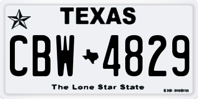 TX license plate CBW4829