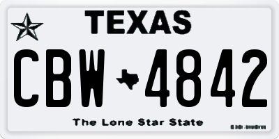TX license plate CBW4842