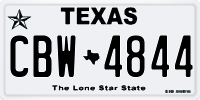 TX license plate CBW4844