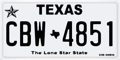 TX license plate CBW4851