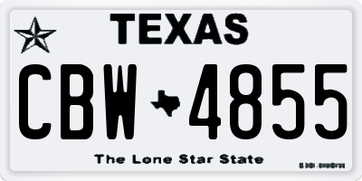 TX license plate CBW4855