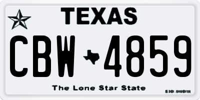 TX license plate CBW4859