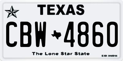 TX license plate CBW4860