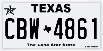 TX license plate CBW4861
