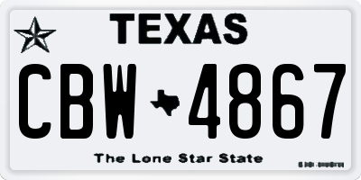 TX license plate CBW4867