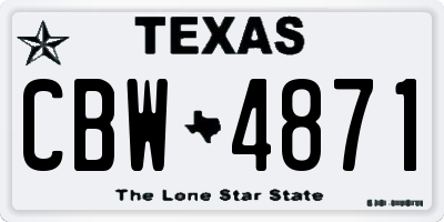 TX license plate CBW4871