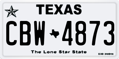TX license plate CBW4873