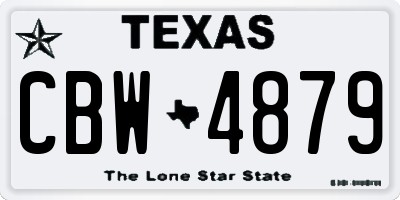 TX license plate CBW4879