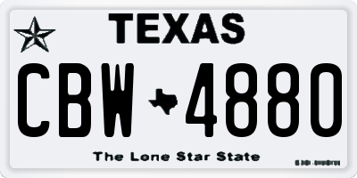 TX license plate CBW4880