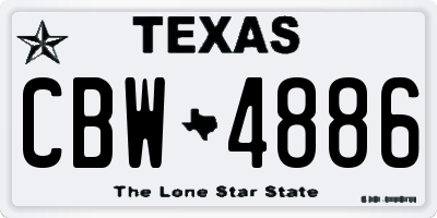 TX license plate CBW4886