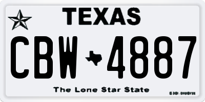 TX license plate CBW4887