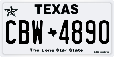 TX license plate CBW4890