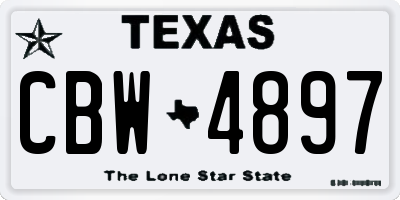 TX license plate CBW4897