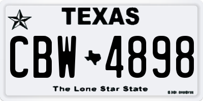 TX license plate CBW4898