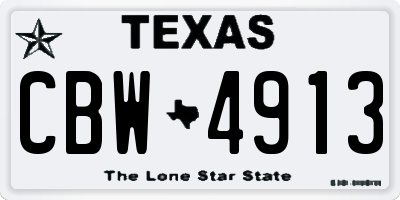 TX license plate CBW4913