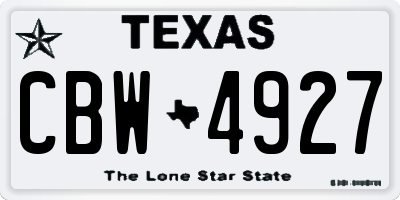 TX license plate CBW4927