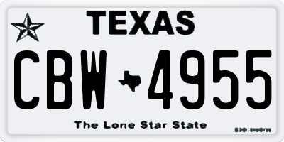 TX license plate CBW4955