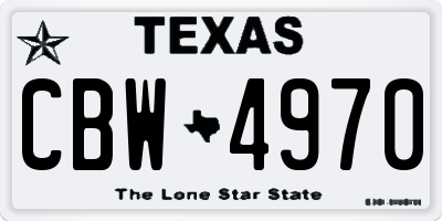 TX license plate CBW4970