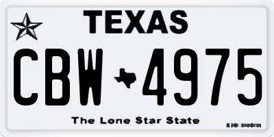 TX license plate CBW4975