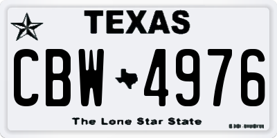 TX license plate CBW4976