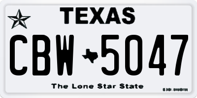 TX license plate CBW5047