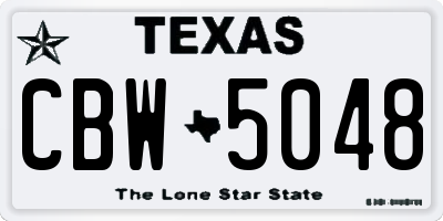 TX license plate CBW5048
